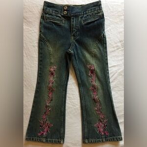Embroidered Floral Girls Jeans